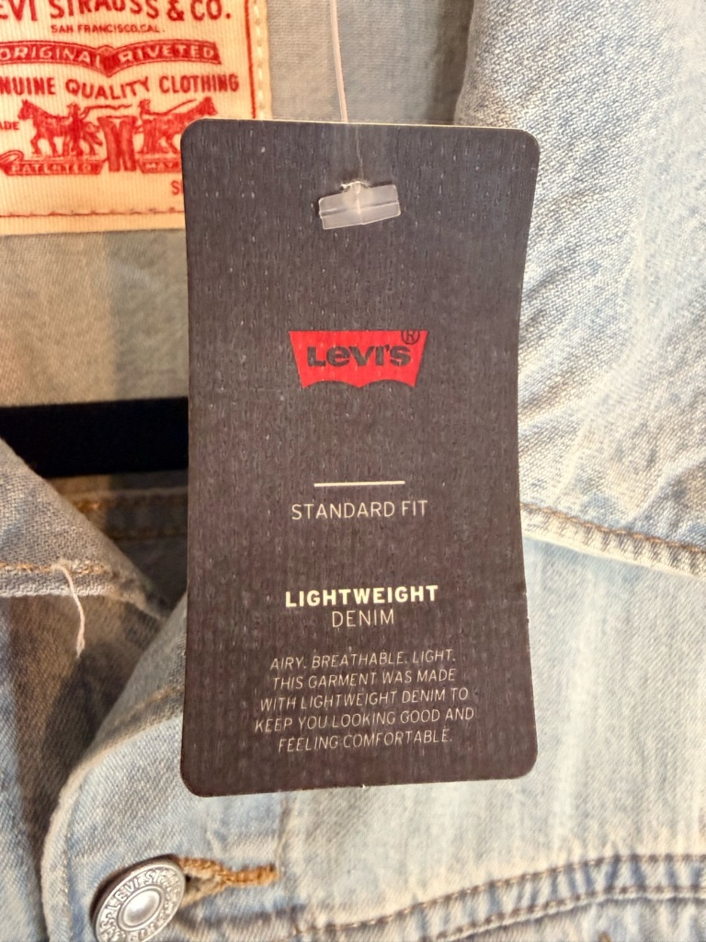 NWT Levi’s Denim Romper Jumpsuit Light Wash Utility Short Sleeve Size S - Picture 9 of 10